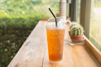 Close-up of drink on table