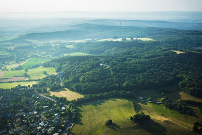 High angle view of landscape against sky