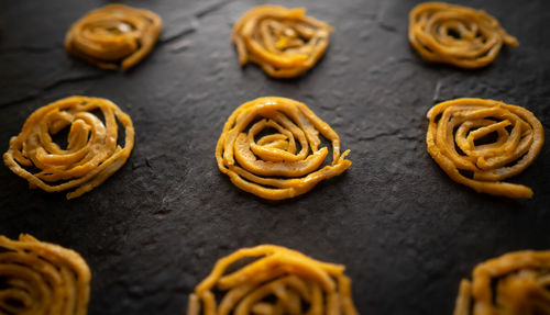 Close-up of cookies on table