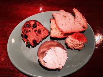 Directly above shot of served in plate