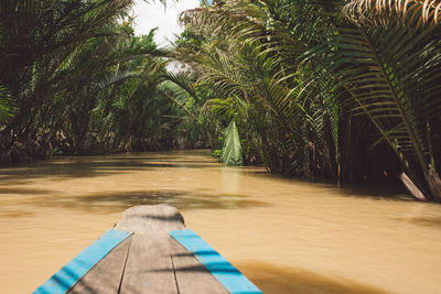 Cropped image of boat in river