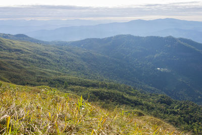 Scenic view of mountains against sky