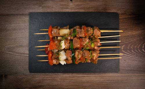 Directly above shot of food on table