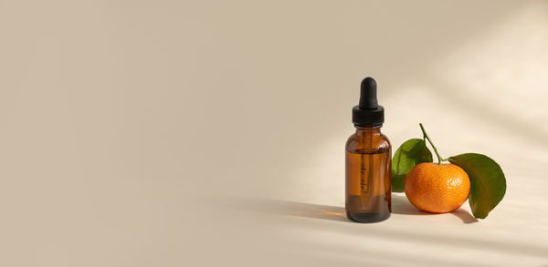 Close-up of medicines on white background