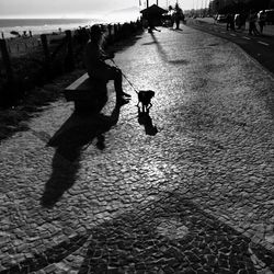 People walking on road