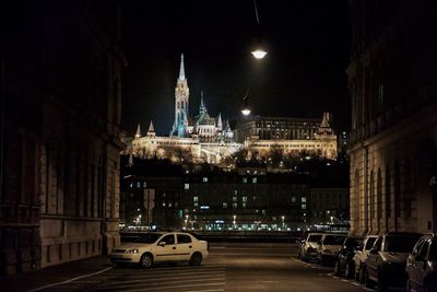 Illuminated city at night