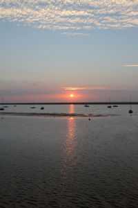 Scenic view of sea at sunset