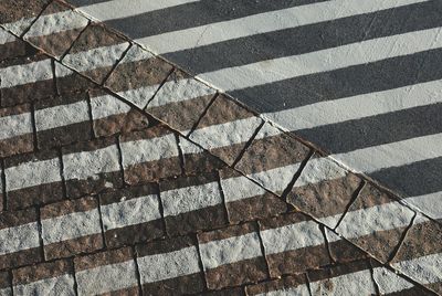 High angle view of zebra crossing