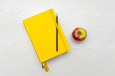 High angle view of fruits on table