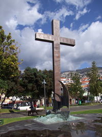 Cross against sky