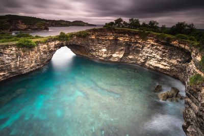 View of sea against cloudy sky