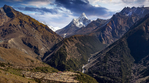 View to mount ama dablam, khumbu region, nepal