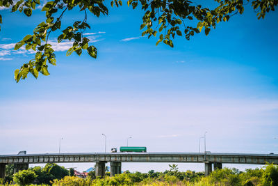 Low angle view of bridge against sky