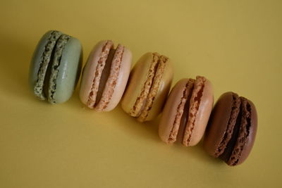 Close-up of cake against white background