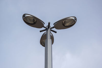 Low angle view of street light against clear sky