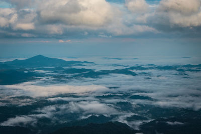 Aerial view of cloudscape during sunset