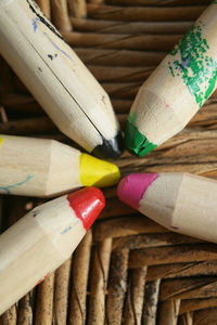 Close-up of multi colored pencils