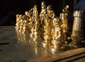 Close-up of chess pieces