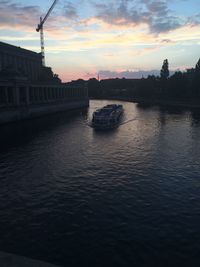 View of river at sunset