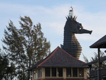 Low angle view of traditional building against sky