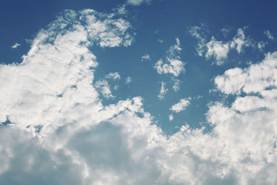 Low angle view of clouds in sky