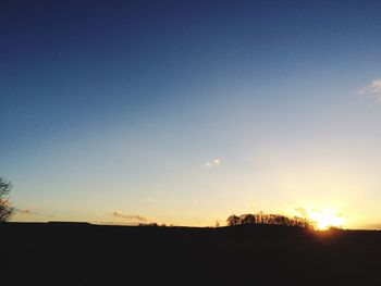 Silhouette of landscape at sunset