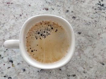 High angle view of coffee cup