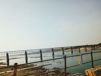 View of bridge against clear sky