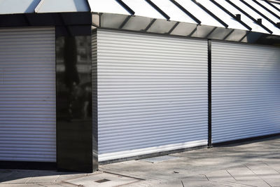 Closed door of building