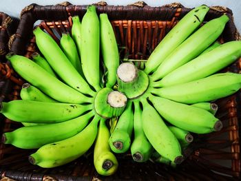 High angle view of fruits in basket