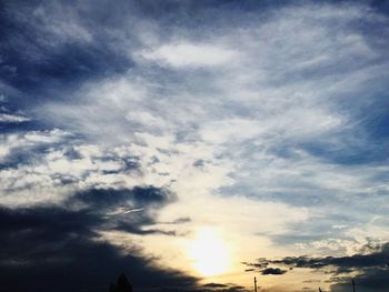 Low angle view of sky at sunset