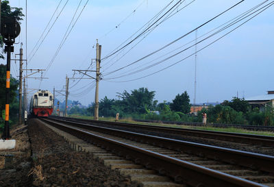 Railroad tracks against sky