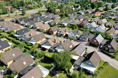 High angle view of townscape