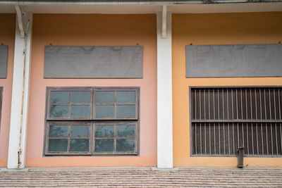 Low angle view of window on building