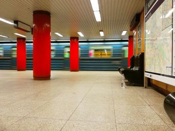 Illuminated subway station