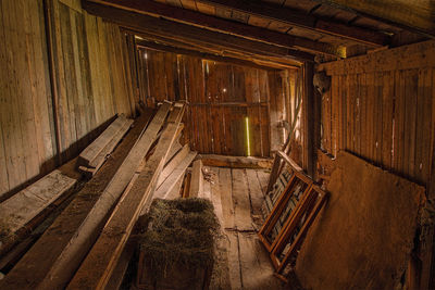 Wooden barn interior