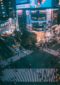 Aerial view of city street