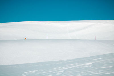 Man standing on snow covered land