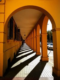 Sunlight falling in corridor