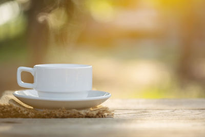 Close-up of coffee on table