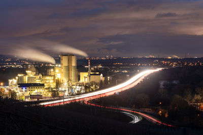 Traffic movement next to industry