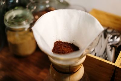 Close-up of pastry on table