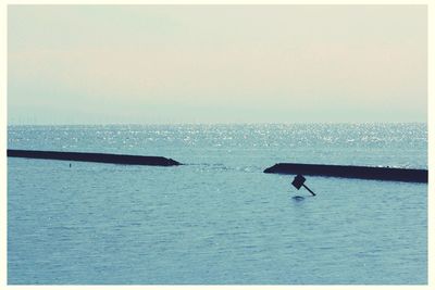 Silhouette people on beach