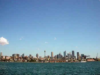 City skyline with waterfront