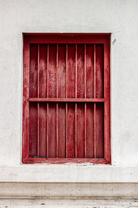 Closed door of building