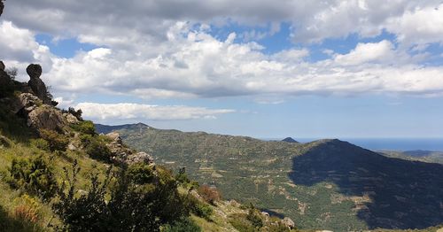 Scenic view of mountains against sky