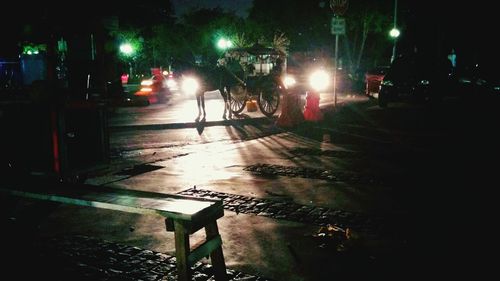 Illuminated street light at night