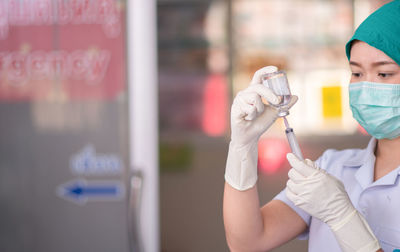 Portrait of woman working