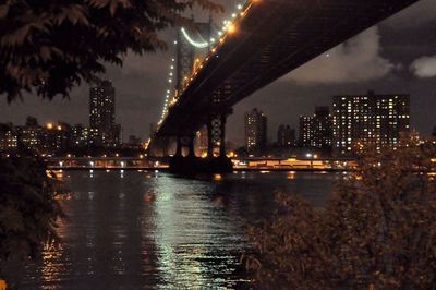 Illuminated city at night