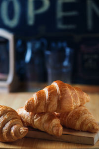 Close-up of food on table